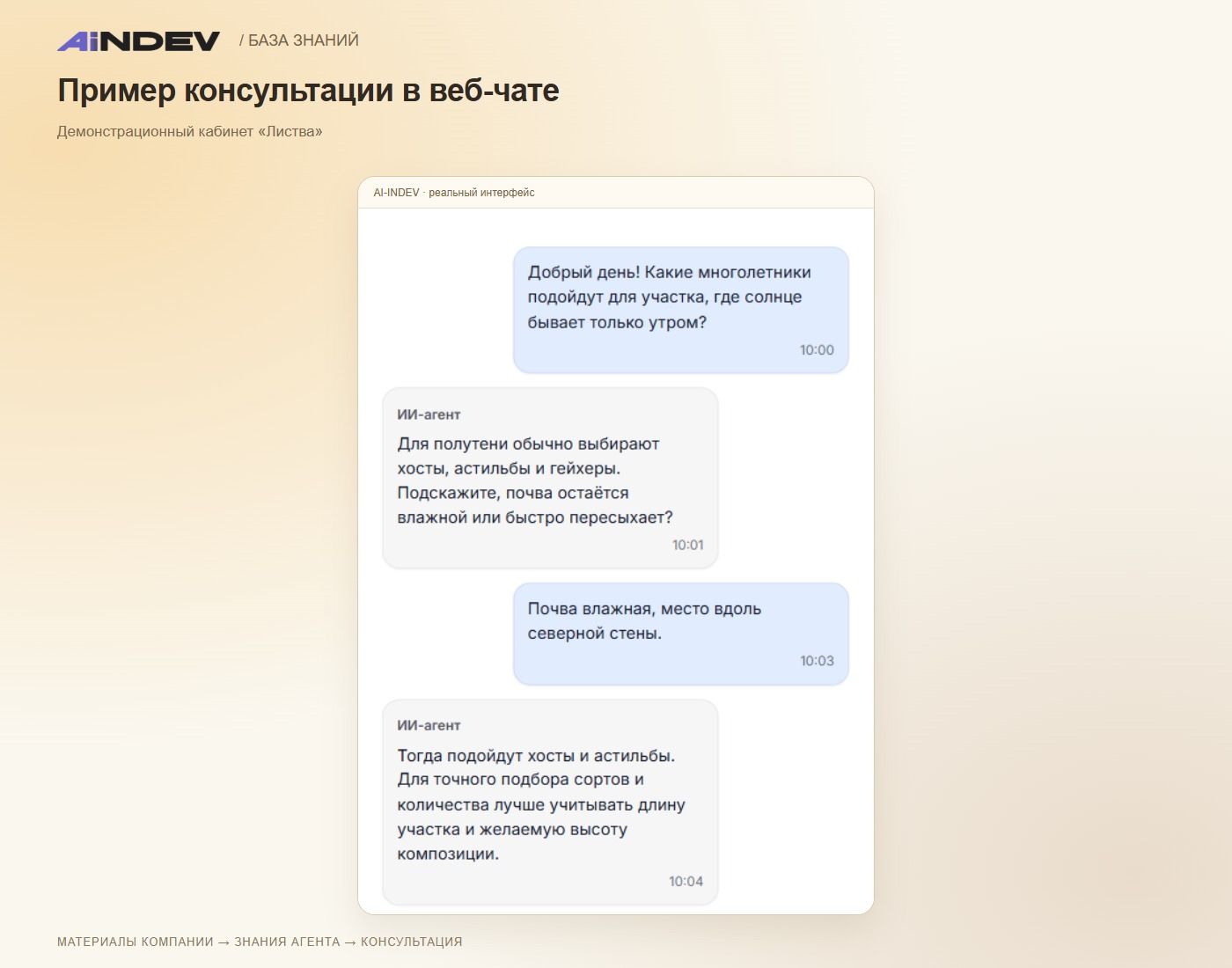 Пример консультации в веб-чате